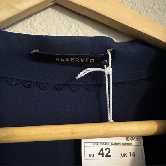 Reserved Navy Paige V Neck Dress Minimalist, lagenlook Size 12 - Picture 8 of 12